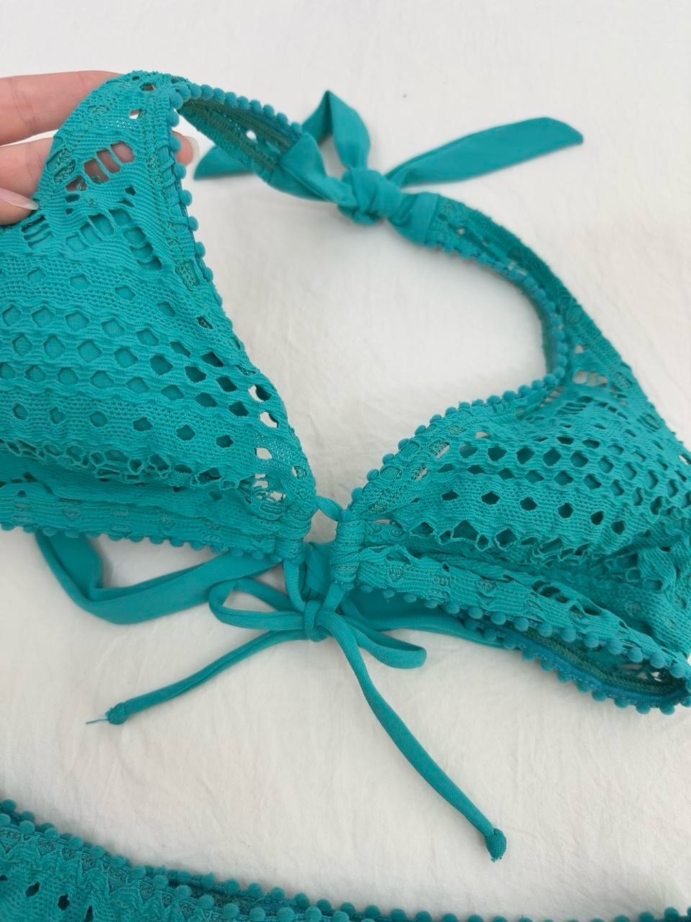 Turquoise Lace Bikini - Picture 3 of 8